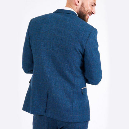 Marc Darcy Dion Blue Tweed Check Jacket