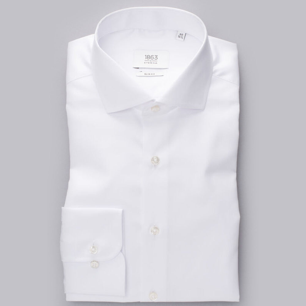 Eterna 8005 00 X687 Modern Fit White 2 Ply Long Sleeve Shirt