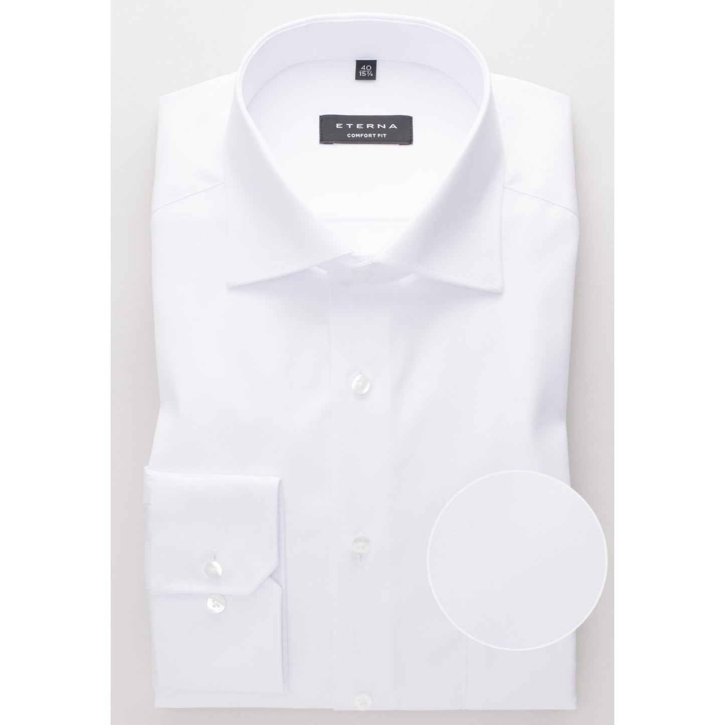 Eterna 8817 00 E19K White Comfort Fit Long Sleeve Shirt