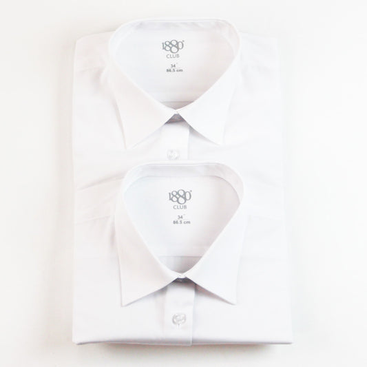 1880 Club Girls Slim Fit White Blouse Twin Pack