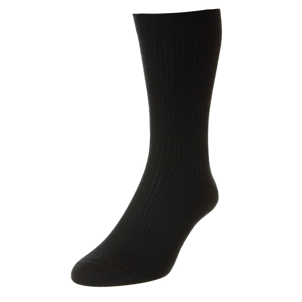 HJ Hall HJ70 Immaculate Black Wool Rich Sock