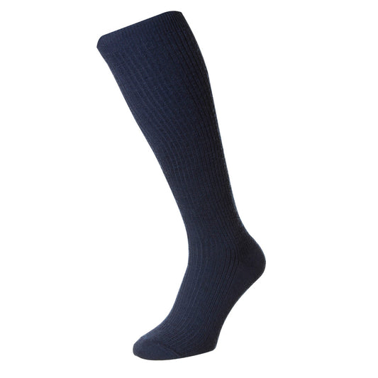 HJ Hall HJ77 Immaculate Long Navy Wool Rich Sock