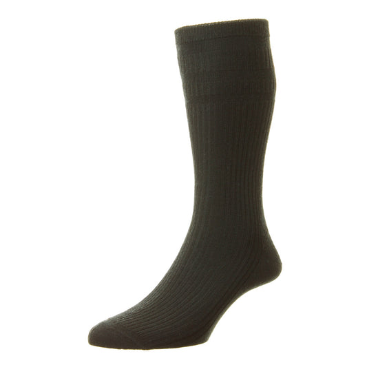 HJ Hall HJ91 Plain Black Cotton Softop Sock