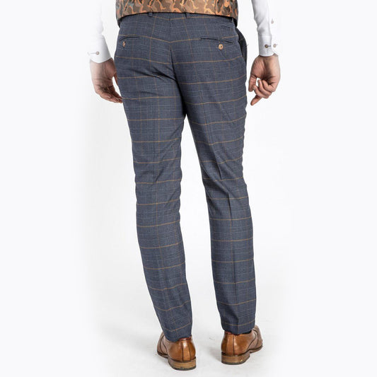 Marc Darcy Jenson Marine Navy Check Trouser