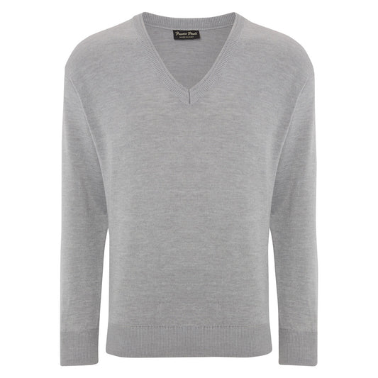 Franco Ponti Silver V-Neck Pullover