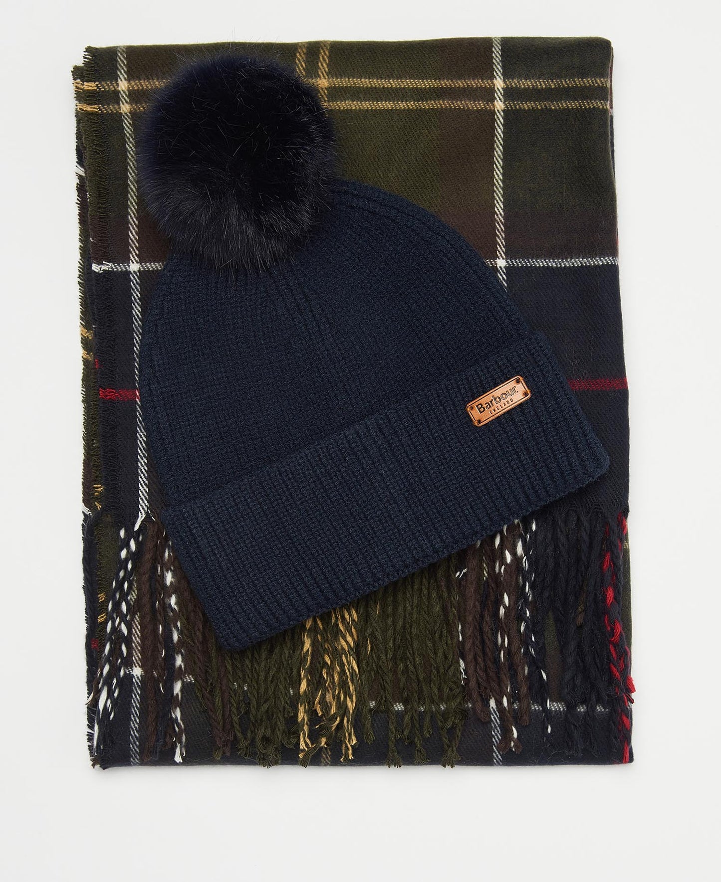 Barbour Ladies Dover Beanie & Hailes Scarf Gift Set