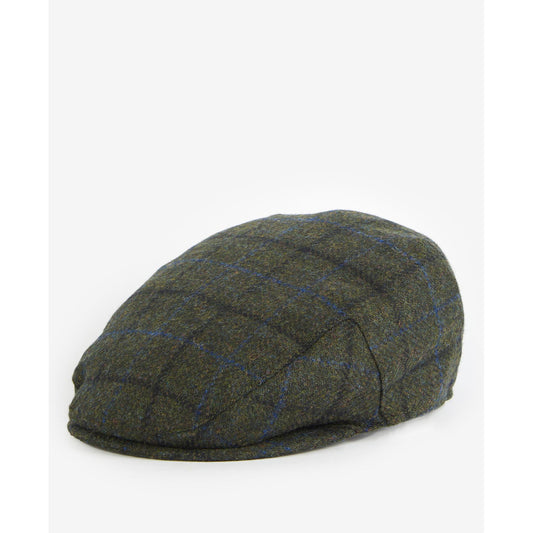 Barbour Crieff Flat Cap Fine Green Overcheck