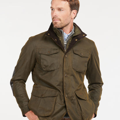 Barbour Ogston Olive Green Wax Jacket