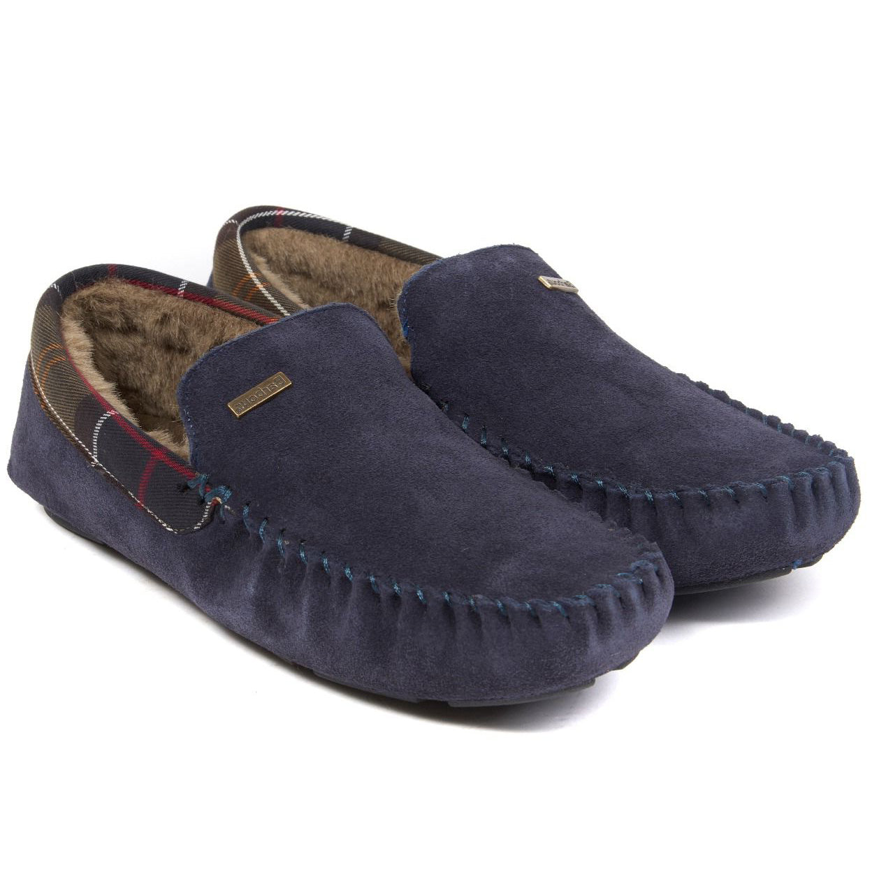 Barbour Monty Navy Slippers