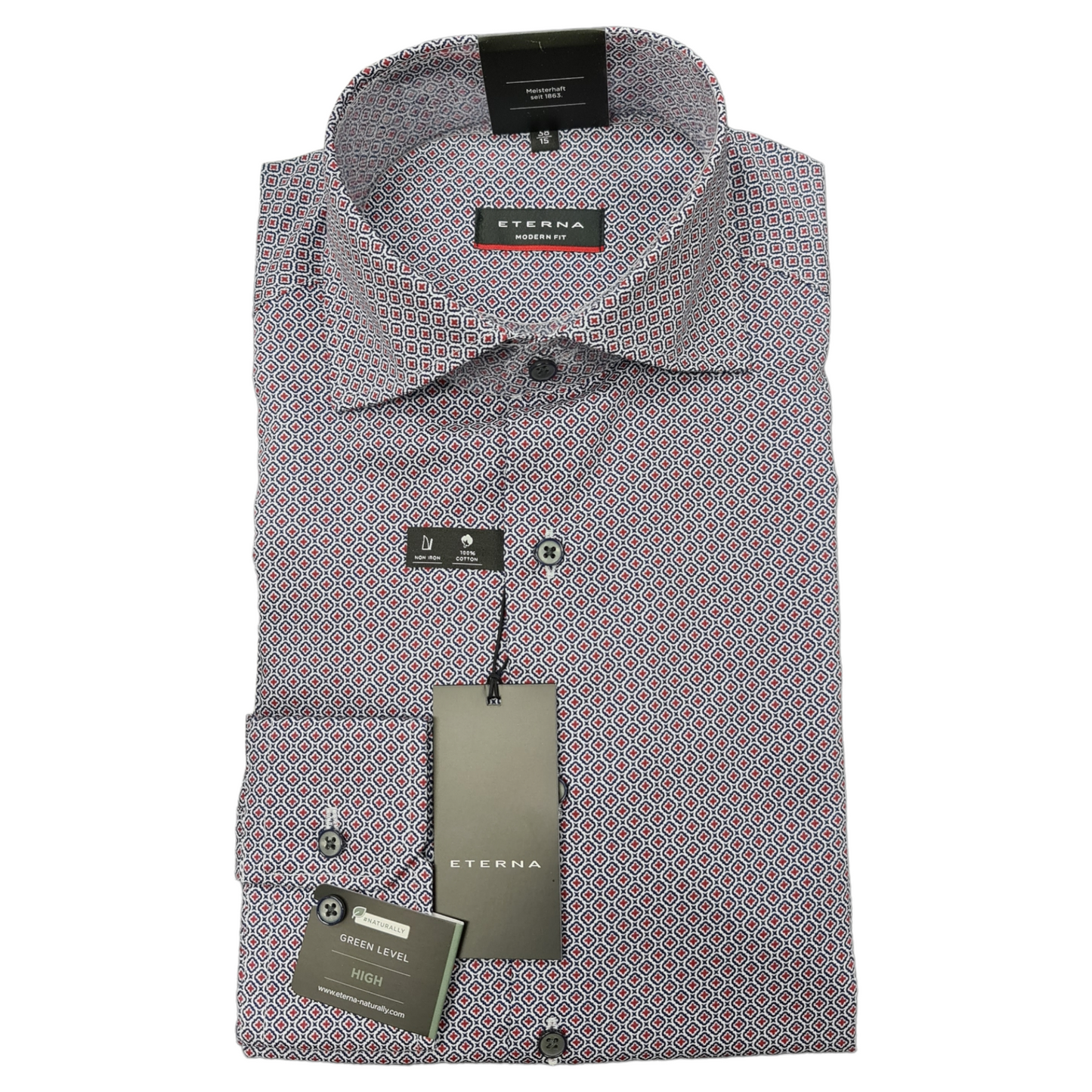 Eterna 4093 58 X18K Red Modern Fit Dress Shirt