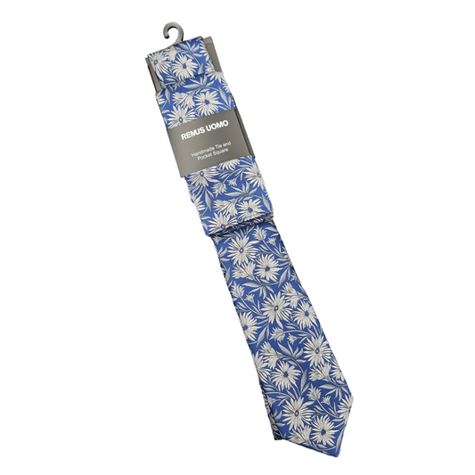 Remus Uomo TP4812 24 Blue Tie & Pocket Square Set