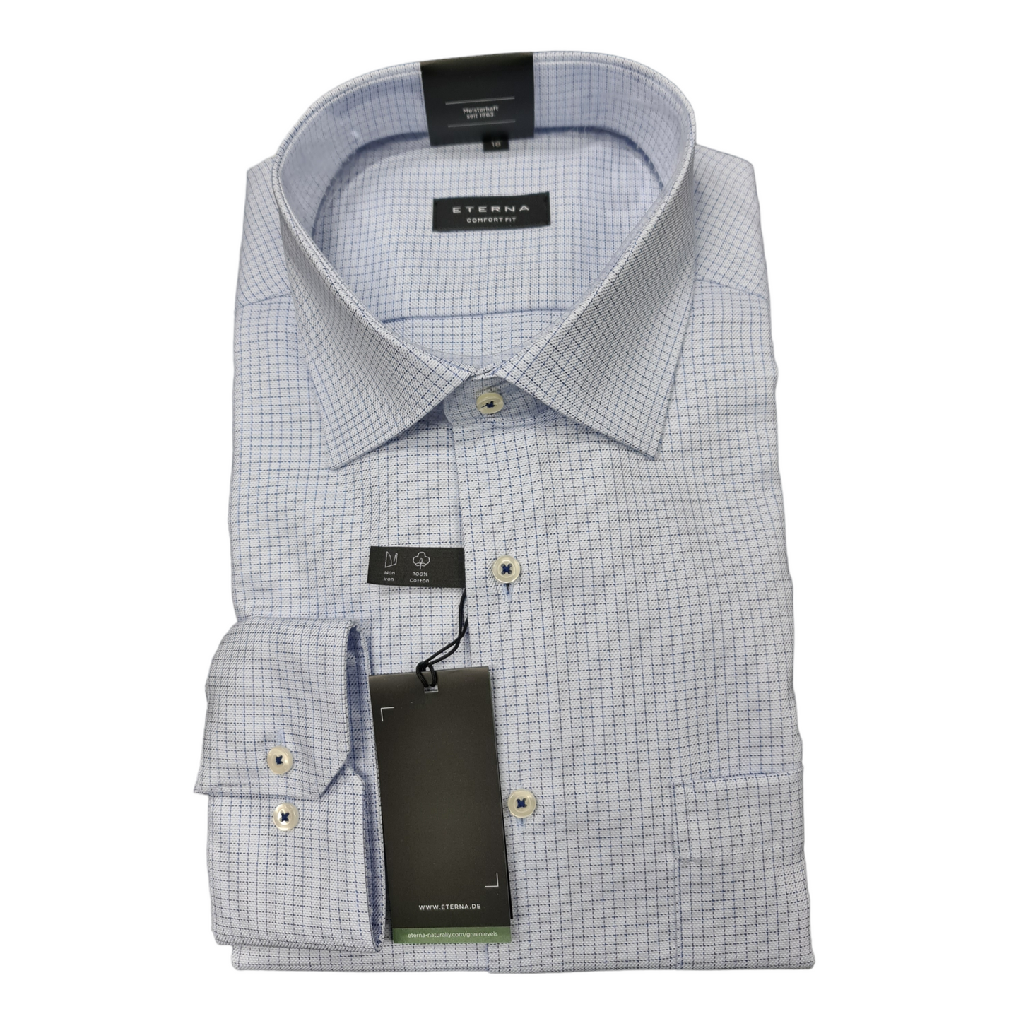 Eterna 4804 14 E169 Blue Dress Shirt