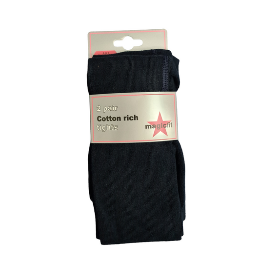 Magicfit Navy Cotton 2 Pack School Tights