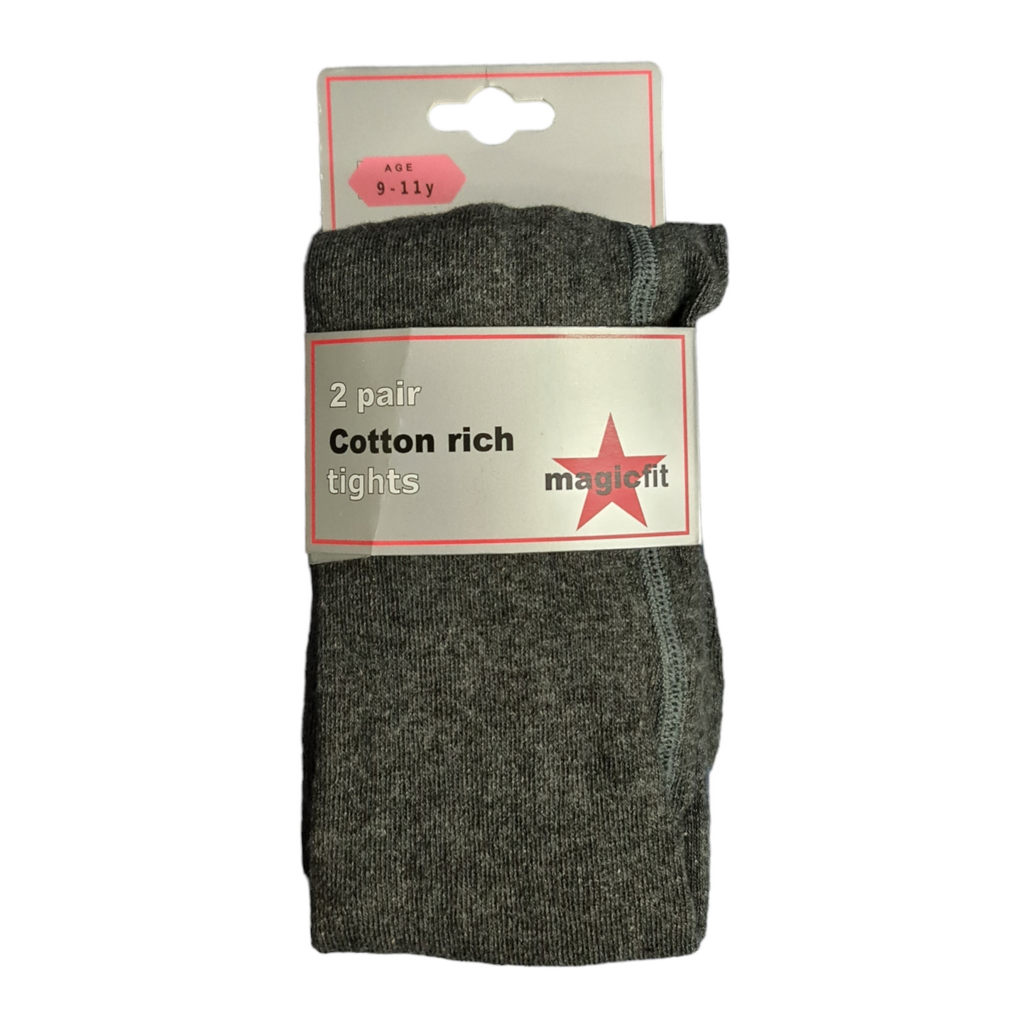 Magicfit Grey Cotton 2 Pack School Tights