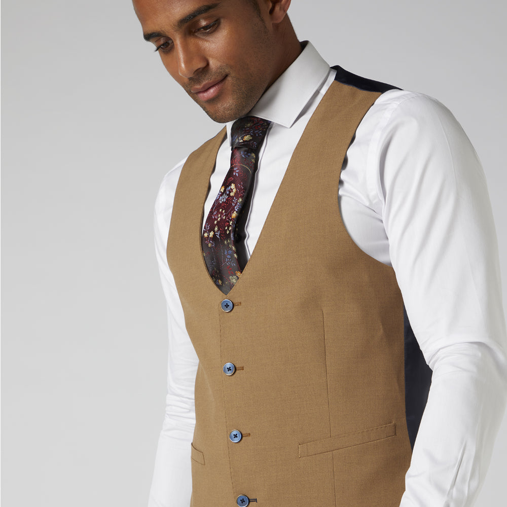 Remus Uomo 51656 57 Tan X-Slim Suit Waistcoat