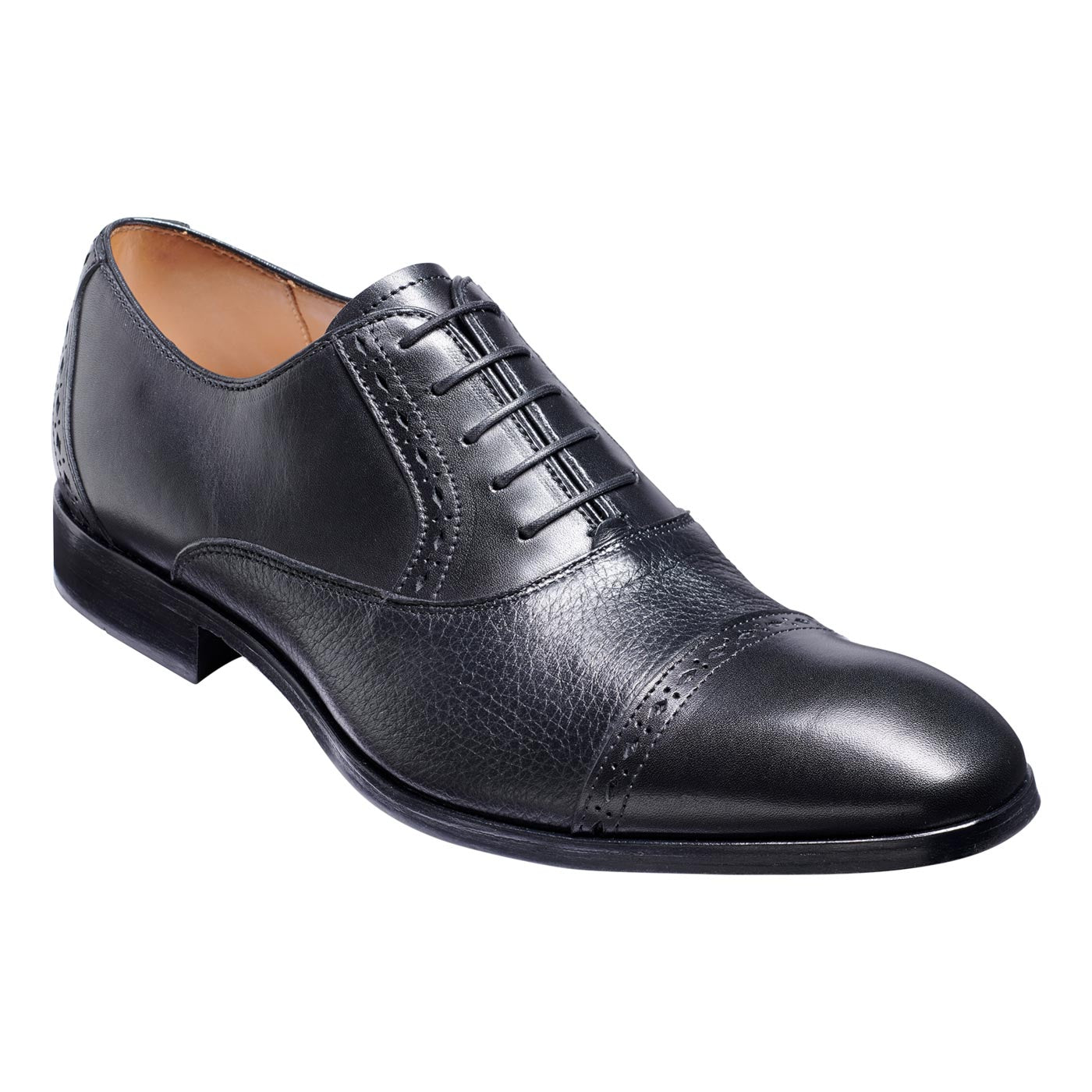 Barker Ramsgate Black Calf Black Deerskin Formal Shoes