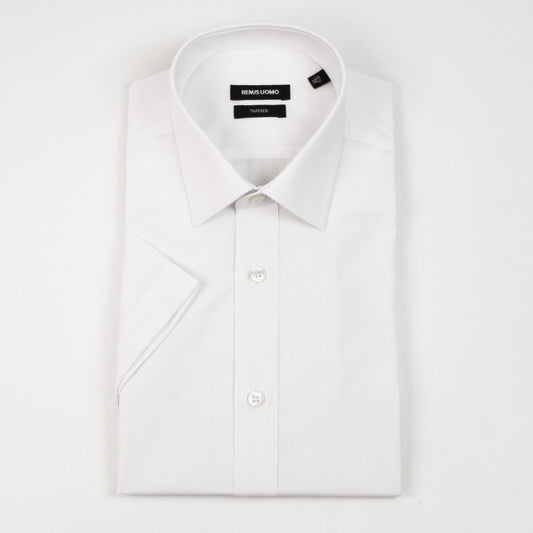 Remus Uomo 18300SS Tapered Fit Short Sleeve White Shirt