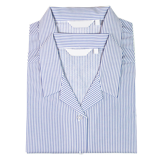 St Killians College 2 Pack Rever Collar White & Blue Stripe Long Sleeve Blouses