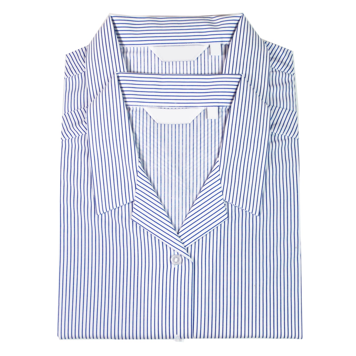 Trutex St Killians College 2 Pack Rever Collar White & Blue Stripe Short Sleeve Blouses