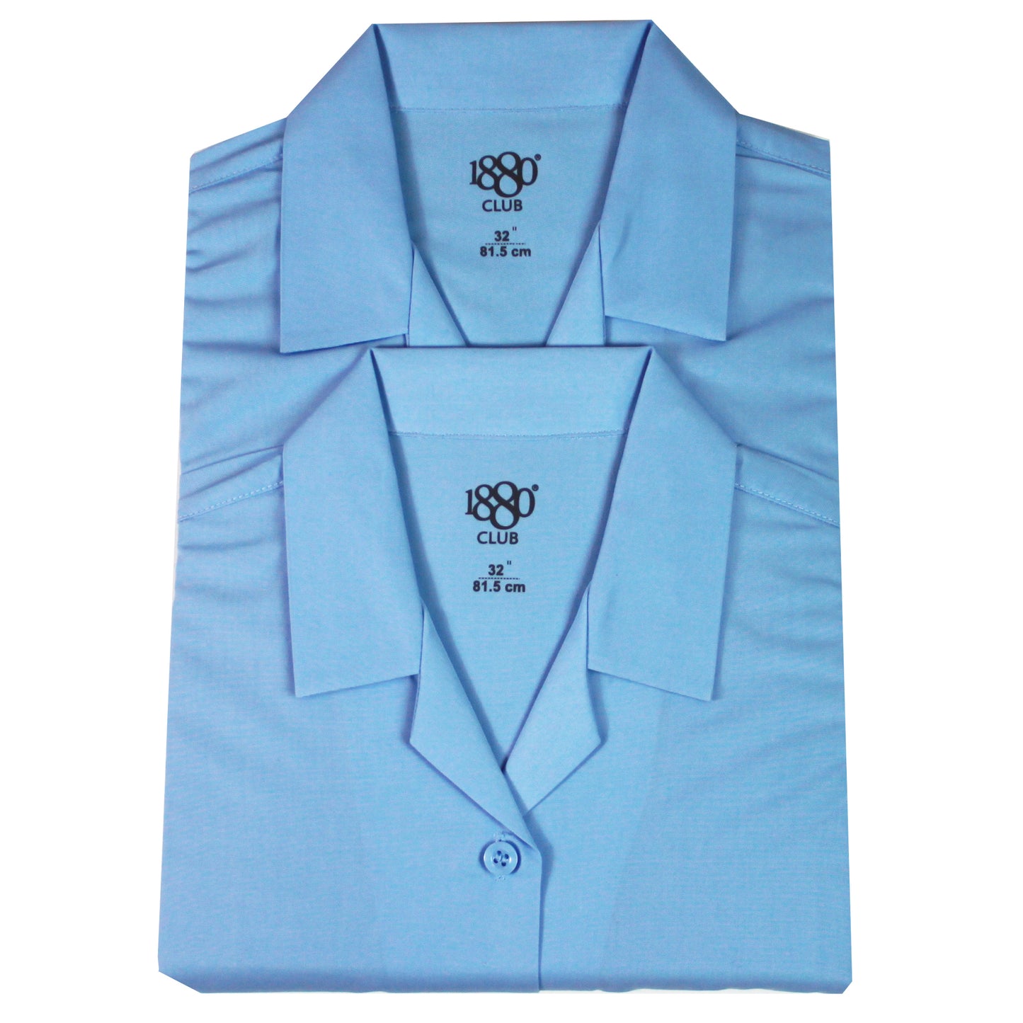 1880 Club 25320 Blue Rever Collared Blouses Twin Pack