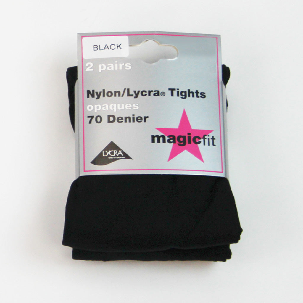 Magicfit Black Opaque 2 Pack School Tights