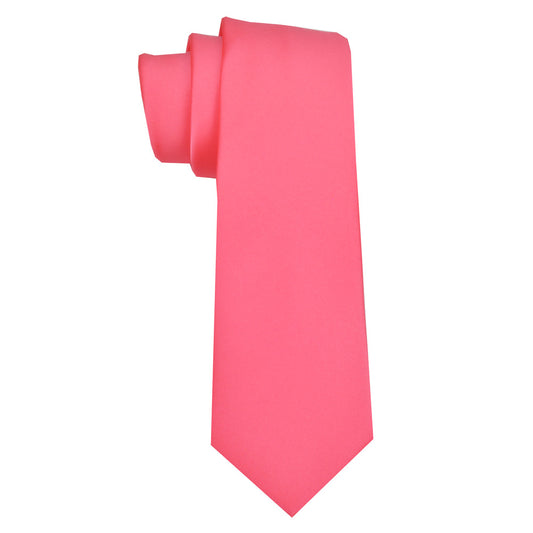 Satin Bright Coral Tie 49