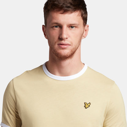 Lyle & Scott Ts705Vog W614 Natural Green/ White Ringer T-Shirt