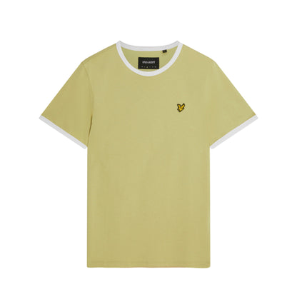 Lyle & Scott Ts705Vog W614 Natural Green/ White Ringer T-Shirt