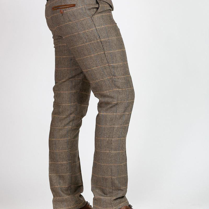 Marc Darcy Ted Tan Tweed Trouser