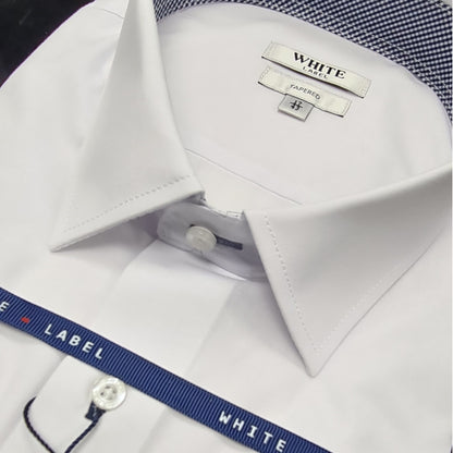 White Label 5076 Tapered Fit White Shirt