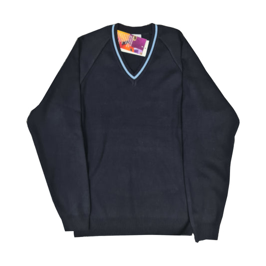 Navy School Jumper With Blue Band