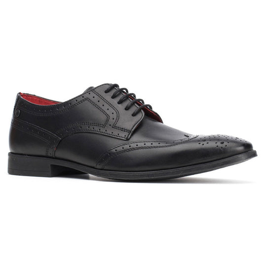 Base London Crown Black Waxy Formal Shoes