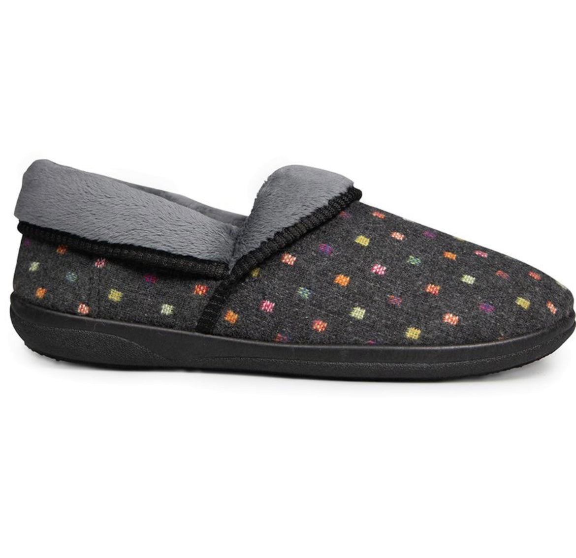 Padders Mellow 460/1576 Charcoal Slippers