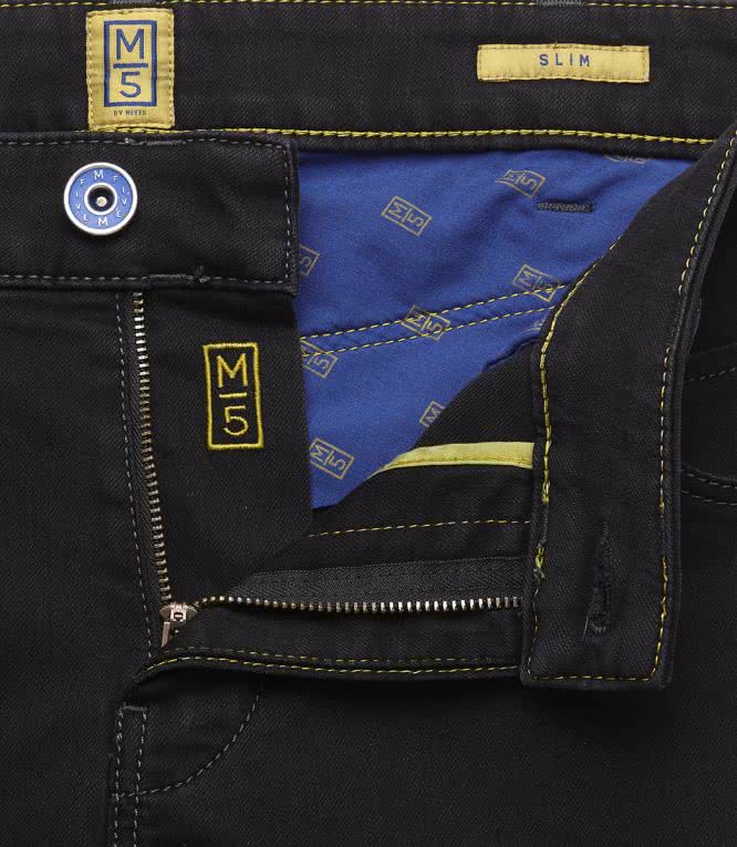 M5 by Meyer 6206 09 Slim Super Stretch Black Denim Jeans