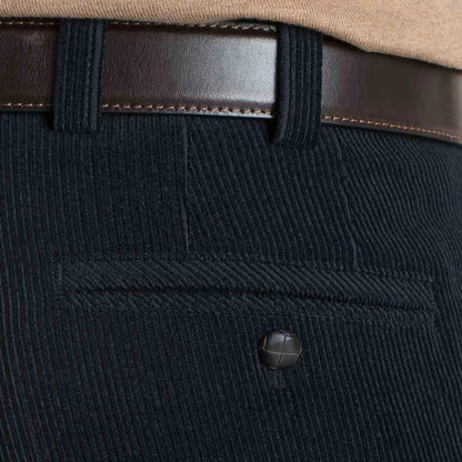 Meyer 390 18 Navy Wool Cord Trousers