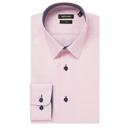 Remus Uomo 18436 63 Pink Slim Fit Long Sleeve Shirt