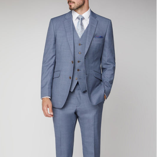 Scott 19201 Light Blue Sharkskin Mix & Match Suit Waistcoat